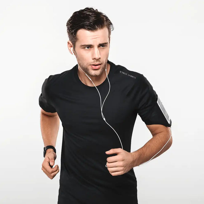 Camiseta Dry Fit Preta Masculina True Sports Tamanho GG