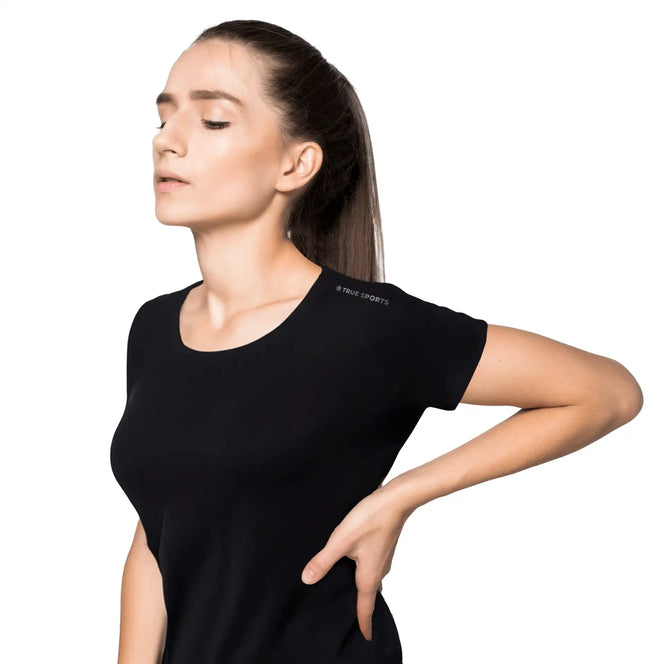 Camiseta Dry Fit Preta Feminina True Sports Tamanho P