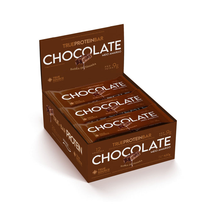 True Protein Bar Chocolate Meio Amargo Caixa c/ 12 Unidades