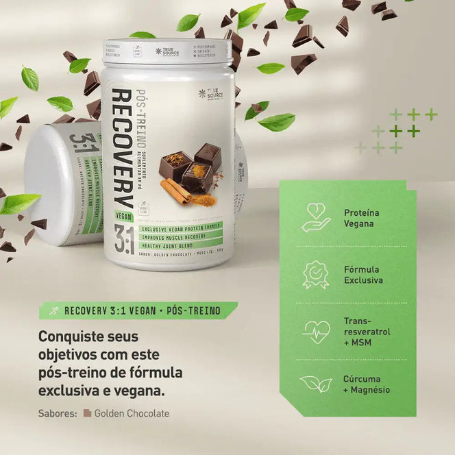 Pós-treino Recovery Sport Line Vegan Golden Chocolate 900 g