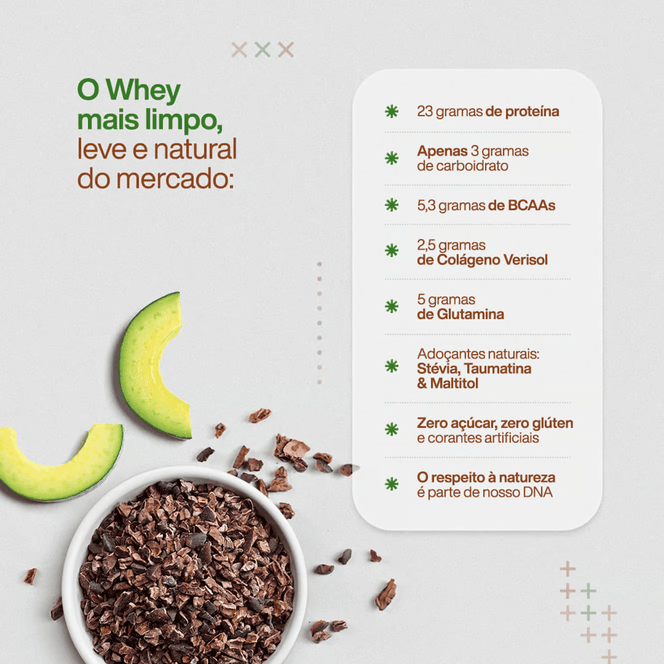 True Whey Protein Creme de Abacate com Nibs de Cacau 32 g