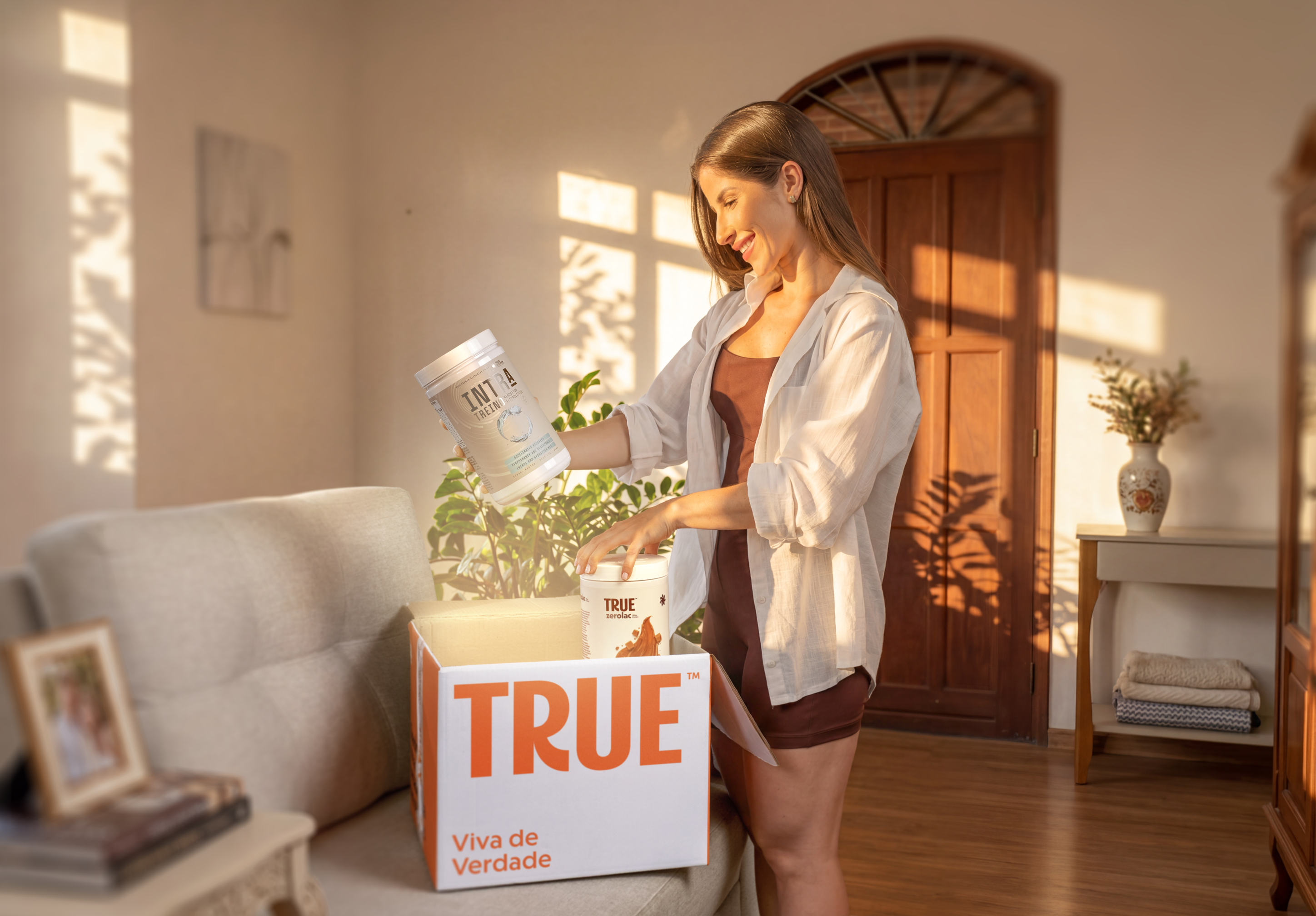 woman with box