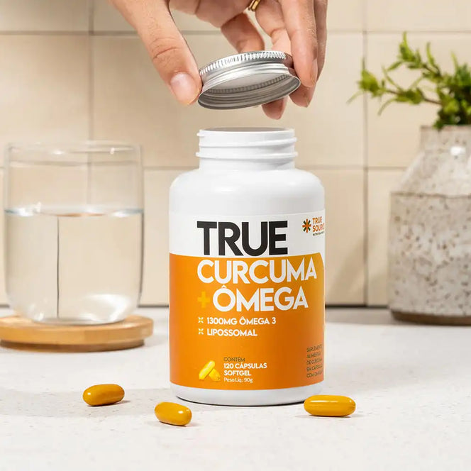 True Cúrcuma + Ômega Lipossomal 120 Cápsulas