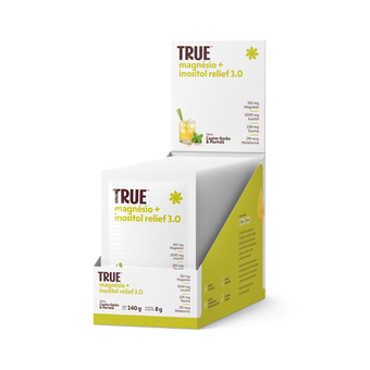 True Magnésio + Inositol Relief 3.0 Capim Limão e Hortelã Display c/ 30 Sachês