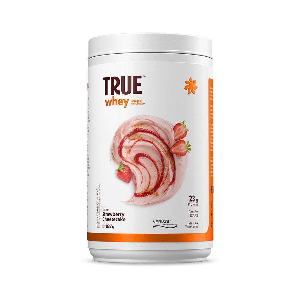Embalagem do True Whey Protein Strawberry Cheesecake 837 g