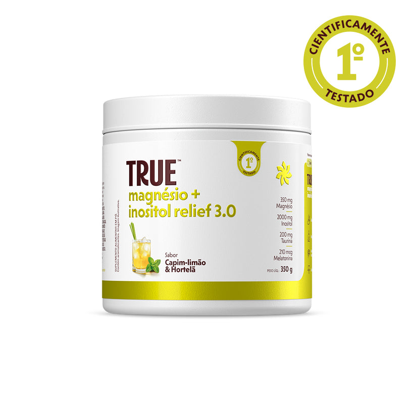 True Magnésio + Inositol Relief 3.0 Capim Limão e Hortelã 350 g