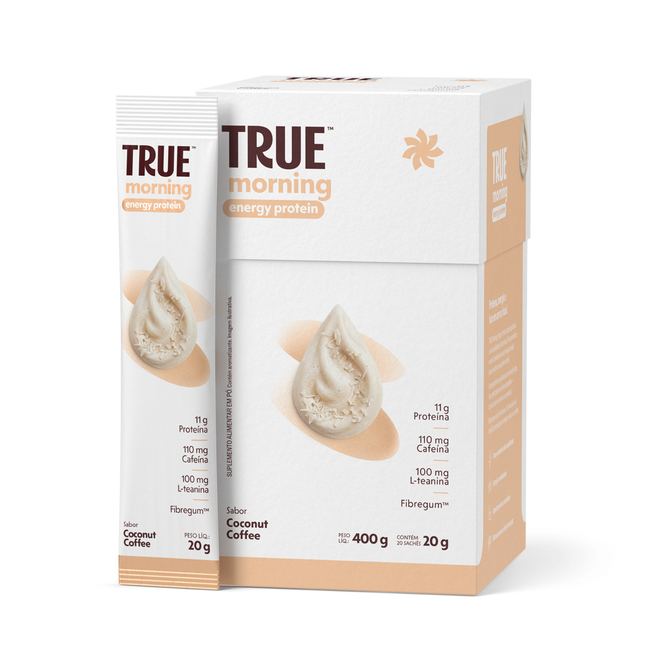 True Morning Energy Protein Coconut Coffee Caixa c/ 20 Unid.