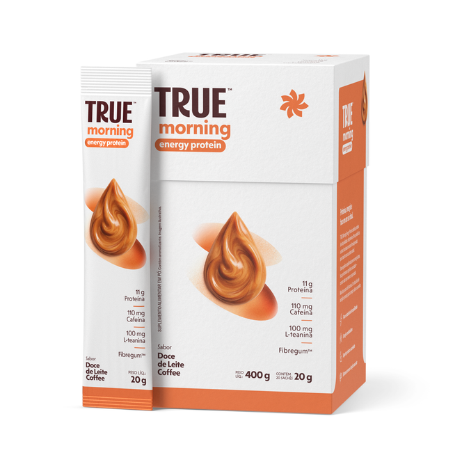 True Morning Energy Protein Doce de Leite Coffee Caixa c/ 20 Unid.