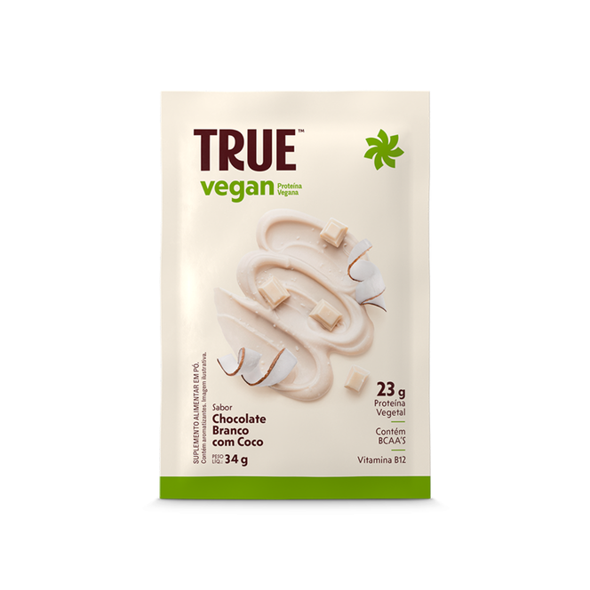 True Vegan Chocolate Branco com Coco Sachê 34 g