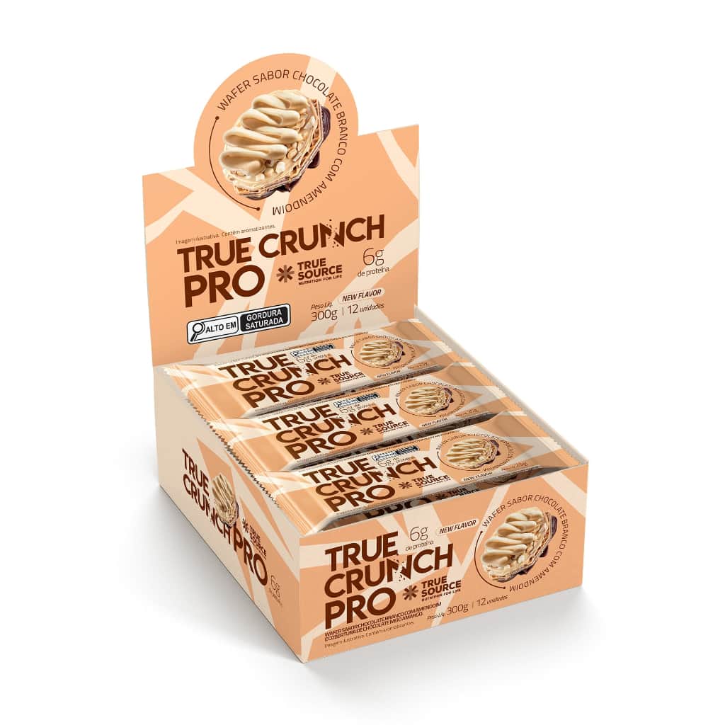 True Crunch Pro Chocolate Branco c/ Amendoim Caixa c/ 12 Unid.
